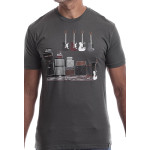 Estilo Clothing™ Amped Up Electric Bass Guitar & Amps T-shirt, Heavy Metal Gray