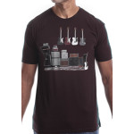 Estilo Clothing™ Amped Up Electric Bass Guitar & Amps T-shirt, Oxblood