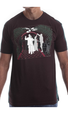Estilo Clothing™ Art Deco Cuban Cafe T-shirt, Oxblood