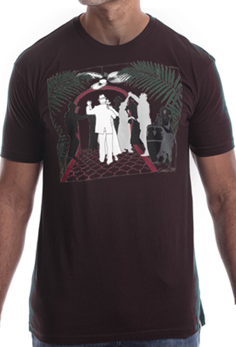 Estilo Clothing™ Art Deco Cuban Cafe T-shirt, Oxblood