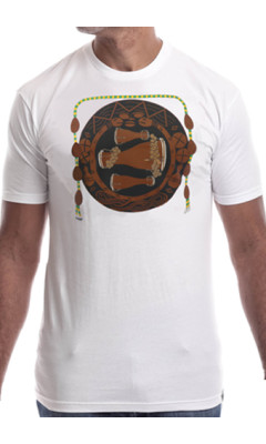 Estilo Clothing™ Bata Drums Afro Cuban T-shirt, White
