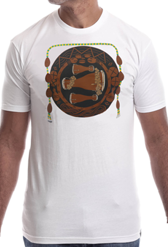 Estilo Clothing™ Bata Drums Afro Cuban T-shirt, White