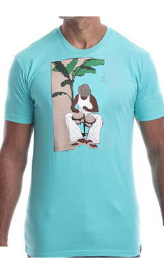 Estilo Clothing™ Bongocero Bongo Player T-shirt, Blue