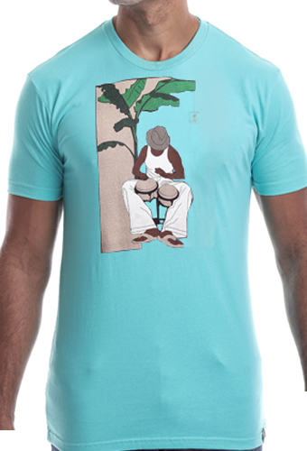 Estilo Clothing™ Bongocero Bongo Player T-shirt, Blue