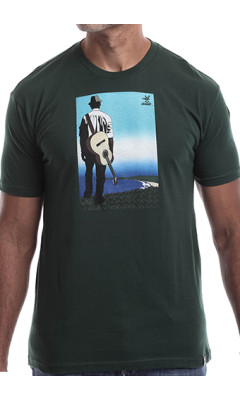 Estilo Clothing™  Buena Vista Acoustic Guitar Player T-shirt, Forest Green