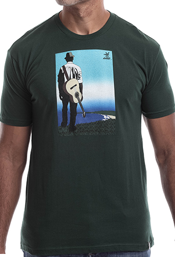 Estilo Clothing™  Buena Vista Acoustic Guitar Player T-shirt, Forest Green