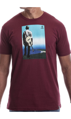 Estilo Clothing™  Buena Vista Acoustic Guitar Player T-shirt, Maroon