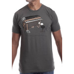 Estilo Clothing™ Esperando Montuno Fender Rhodes Piano T-shirt, Heavy Metal Gray