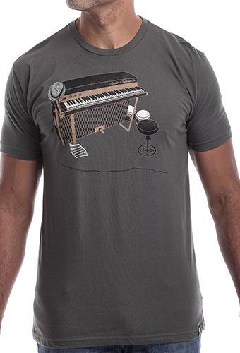 Estilo Clothing™ Esperando Montuno Fender Rhodes Piano T-shirt, Heavy Metal Gray