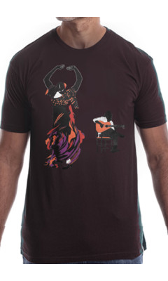 Estilo Clothing™ Flamenco Dancer & Spanish Guitar  T-shirt, Oxblood