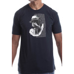 Estilo Clothing™ Harmonic Blues Harmonica Player T-shirt, Midnight Navy