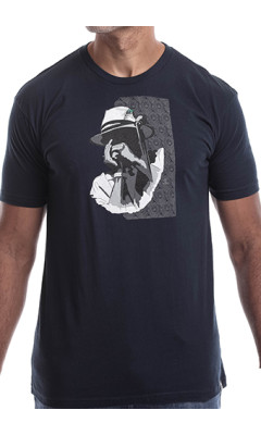Estilo Clothing™ Harmonic Blues Harmonica Player T-shirt, Midnight Navy