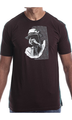Estilo Clothing™ Harmonic Blues Harmonica Player T-shirt, Oxblood