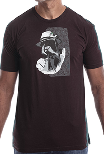 Estilo Clothing™ Harmonic Blues Harmonica Player T-shirt, Oxblood
