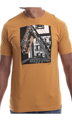 Estilo Clothing™ Inner City Saxophone T-shirt, Antique Gold