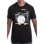 Estilo Clothing™ Drum Set & Broken Sticks T-shirt, Black
