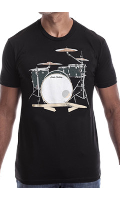 Estilo Clothing™ Drum Set & Broken Sticks T-shirt, Black