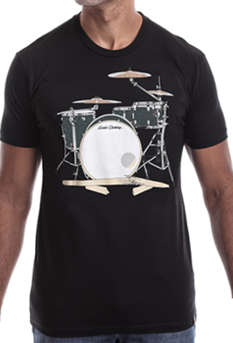 Estilo Clothing™ Drum Set & Broken Sticks T-shirt, Black