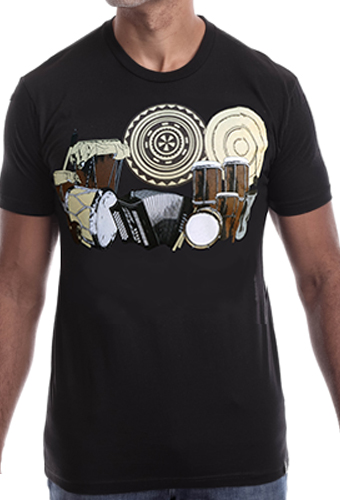 Estilo Clothing™ La Cumbia de Colombia y Panama' T-shirt, Black