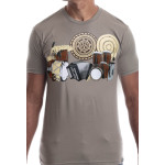 Estilo Clothing™ La Cumbia de Colombia y Panama' T-shirt, Warm Gray