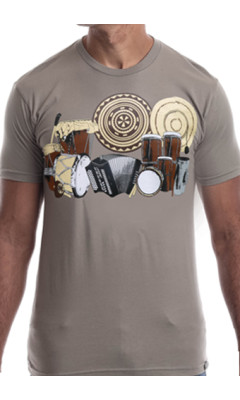 Estilo Clothing™ La Cumbia de Colombia y Panama' T-shirt, Warm Gray