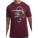 Estilo Clothing™ El Nuevo Tumbao Upright Bass, Timbales, Congas T-shirt, Maroon