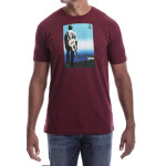 Estilo Clothing™  Buena Vista Acoustic Guitar Player T-shirt, Maroon