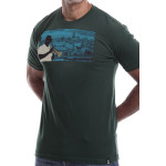 Estilo Clothing™ Havana Blues, Trumpet Player Havana, Cuba Skyline T-shirt, Forest Green