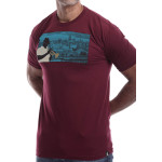 Estilo Clothing™ Havana Blues, Trumpet Player Havana, Cuba Skyline T-shirt, Maroon