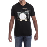 Estilo Clothing™ Drum Set & Broken Sticks T-shirt, Black