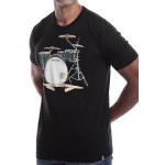Estilo Clothing™ Drum Set & Broken Sticks T-shirt, Black