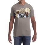 Estilo Clothing™ La Cumbia de Colombia y Panama' T-shirt, Warm Gray