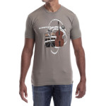 Estilo Clothing™ El Nuevo Tumbao Upright Bass, Timbales, Congas T-shirt, Warm Gray