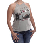 Estilo Clothing™ Amped Up Electric Bass Guitar & Amps High Neck Halter Blouse