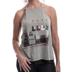 Estilo Clothing™ Amped Up Electric Bass Guitar & Amps High Neck Halter Blouse
