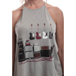 Estilo Clothing™ Amped Up Electric Bass Guitar & Amps High Neck Halter Blouse