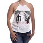 Estilo Clothing™ Art Deco Cuban Cafe High Neck Halter Blouse