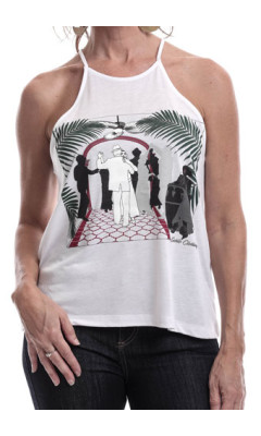 Estilo Clothing™ Art Deco Cuban Cafe High Neck Halter Blouse