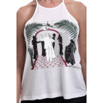 Estilo Clothing™ Art Deco Cuban Cafe High Neck Halter Blouse