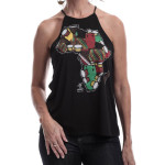 Estilo Clothing™ One Drum Africa/Drum High Neck Halter Blouse