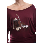 Estilo Clothing™ Acoustics Bass, Guitar, Trumpet & Percussion Off the Shoulder Long Sleeve