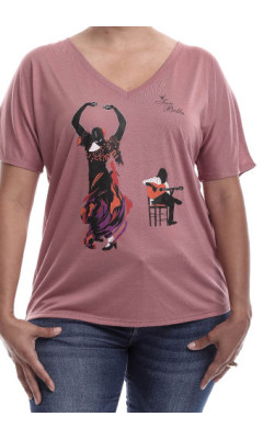 Estilo Clothing™ Flamenco Dancer & Spanish Guitar Flowy V Neck