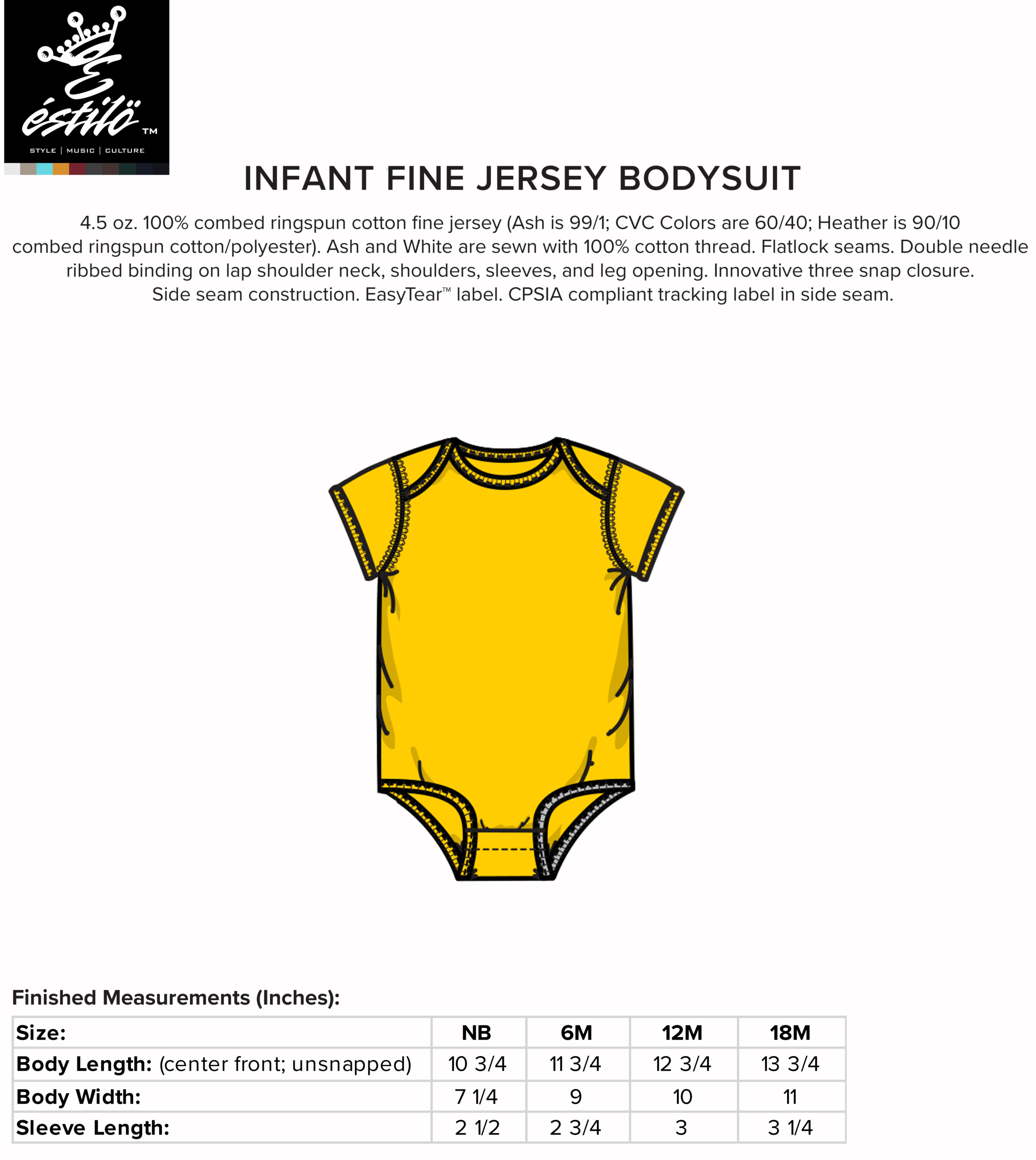 onesie sizing chart