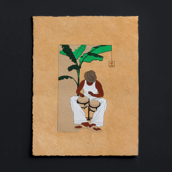 Bongocero Bongo Player Art Print on Paper