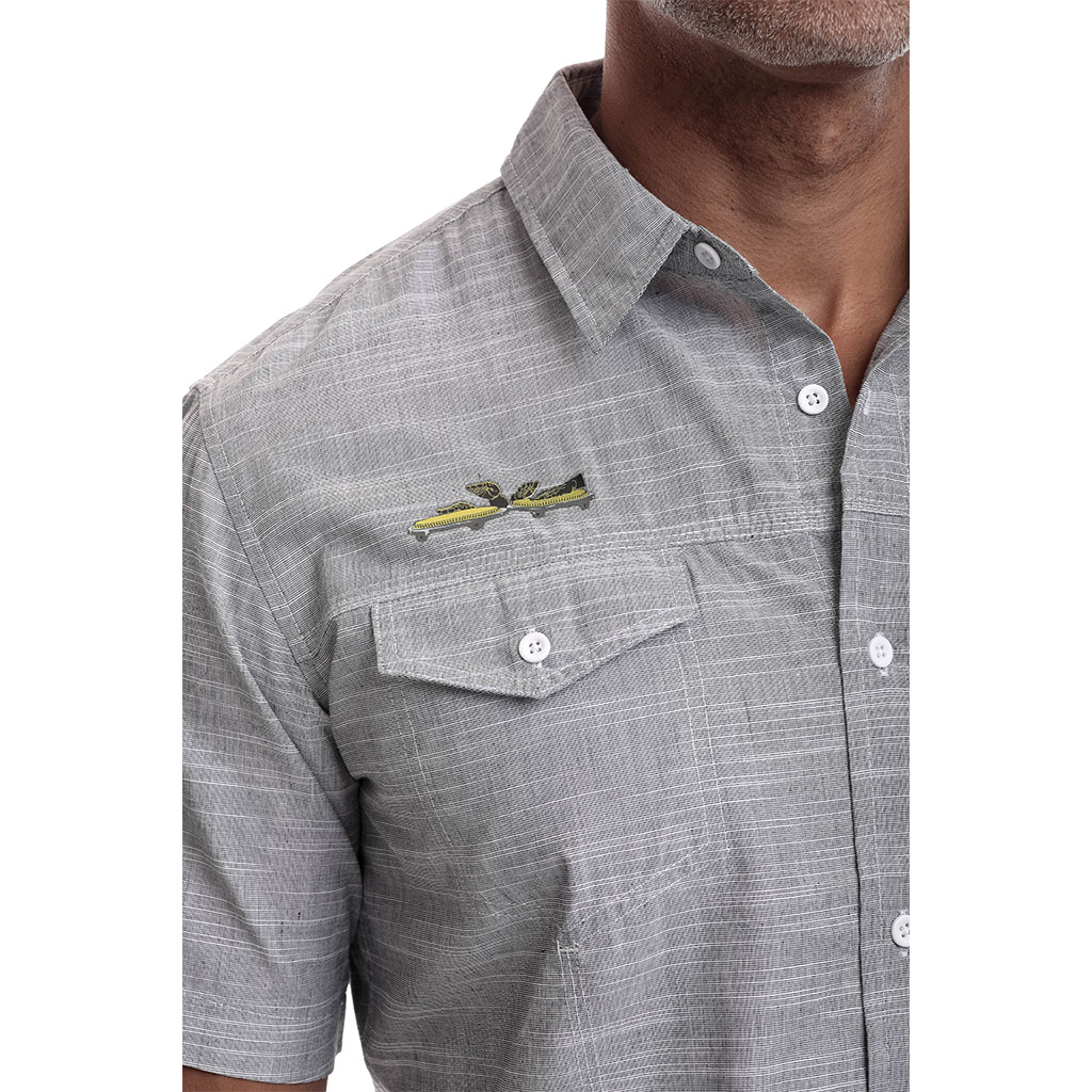 Boogaloo (Drum-Head/Turntable) Short Sleeve Button Up Shirt - Image 3