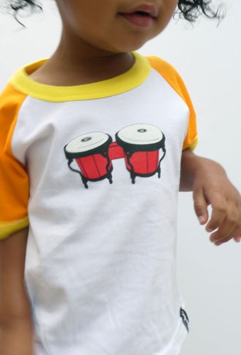 Bongo Drums Toddler Raglan Color Block Tee - Image 4