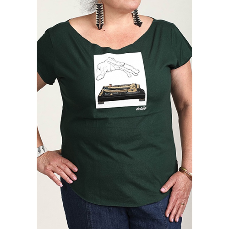 12Down (SL-1200GLD) Turntable Cut Boat Neck T-shirt