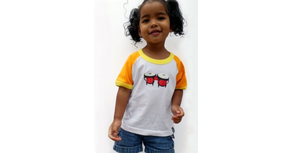 Bongo Drums Toddler Raglan Color Block Tee - Image 3