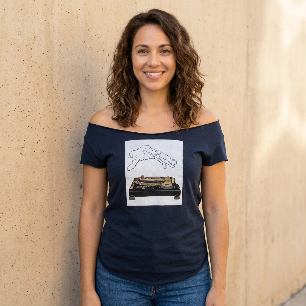 12Down (SL-1200GLD) Turntable Cut Boat Neck T-shirt