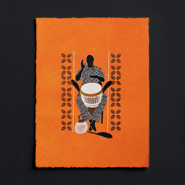 African Soul Dejembe Player Art Print on Paper